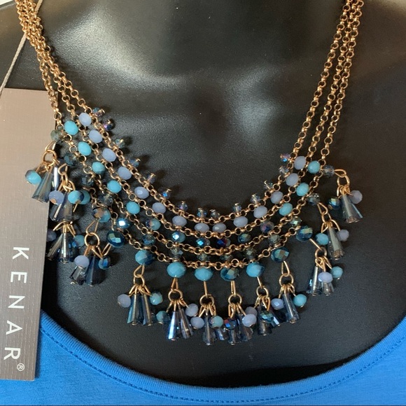 Jewelry - Blue Crystal Necklace!! Crystal earrings included!